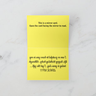 B001 - Födelsedag Spegel-kort - Grattis på födelse Tack Kort