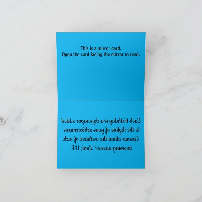 B002 - Skyline Birthday Spegel Card Tack Kort (Inuti)
