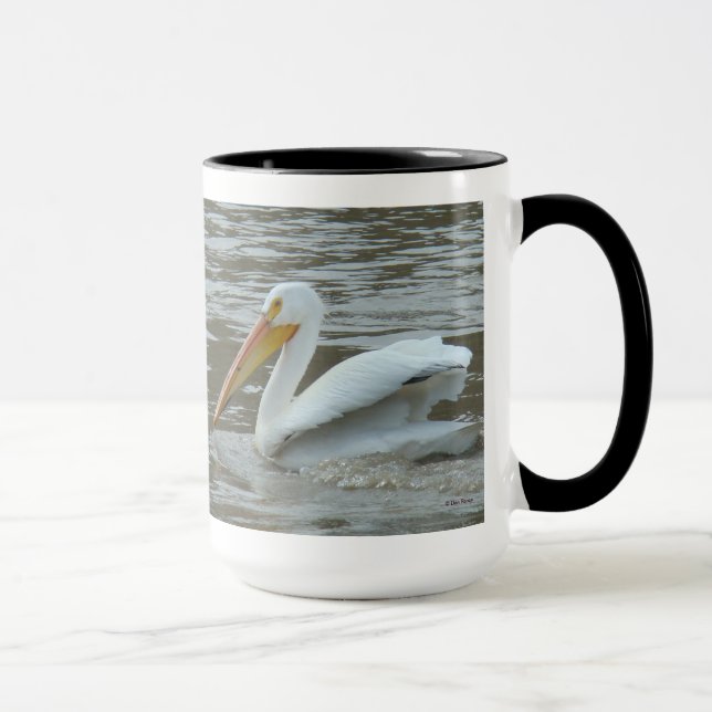 B14 Vit Pelikan på lerig flod Mugg (Höger)