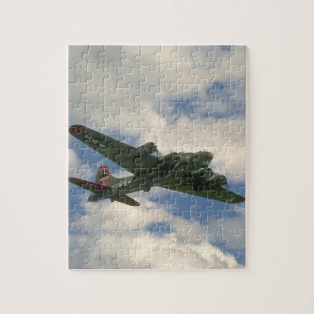 B17 buk beskådar. (flygplan; b17_WWII-flygplan Pussel (Vertikal)