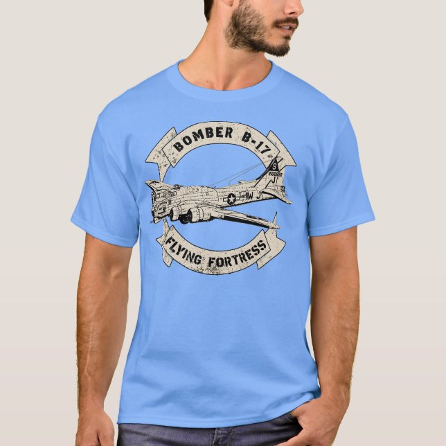 B17 Flygande fästning Bomber WW2-flygplan T Shirt (Framsida)