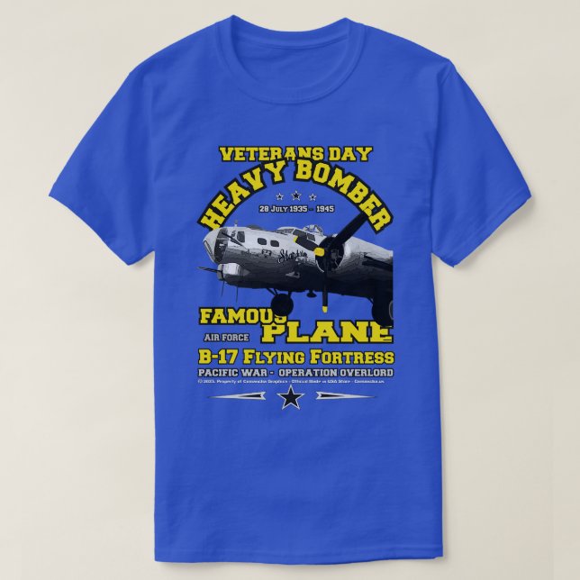 B17 Flygande fästning Tunga-bombare T Shirt (Design framsida)
