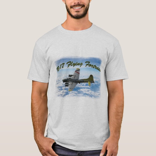 B17 Flygande fästning WWII-bombplan T-shirt (Framsida)