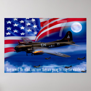 B17 med det bombplanHarris citationstecknet Poster