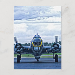 B17 Vintage Flygplan som flyger Vykort