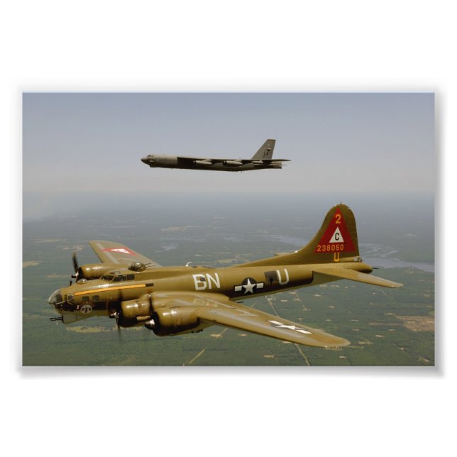 B17G- och B52H-bombplan Fototryck (Framsidan)