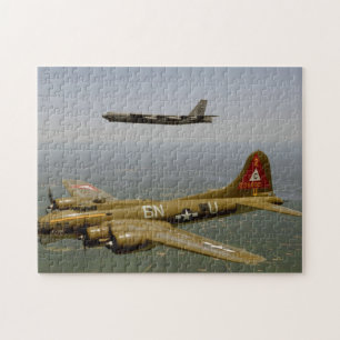 B17G- och B52H-bombplaner i flyg Pussel