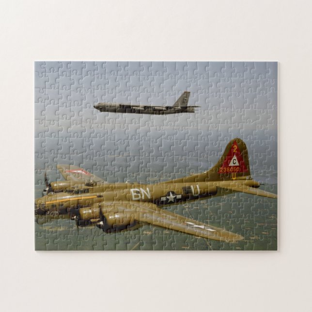 B17G- och B52H-bombplaner i flyg Pussel (Horisontell)