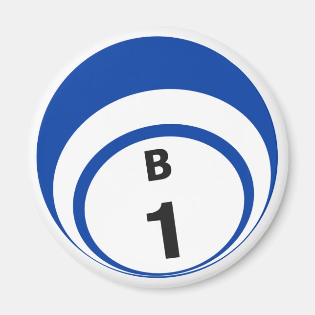 B1 bingoboll kylskåpsmagnet (Framsidan)