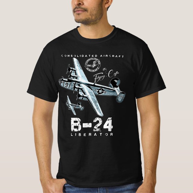 B24 Avlastare för flygande kaffebomber WW2 - tung  T Shirt (Framsida)