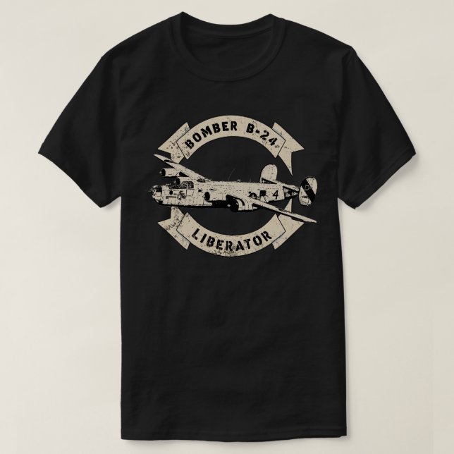 B24 Liberator Bomber WW2-flygplan T Shirt (Design framsida)
