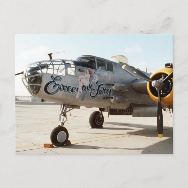 B25 MITCHELL BOMBER " EXECUTIVE SWEET" NOSE ART VYKORT (Framsida)