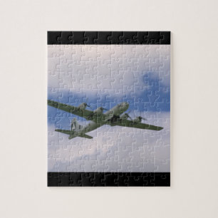 B29, blå himmel och Clouds_WWII flygplan Pussel