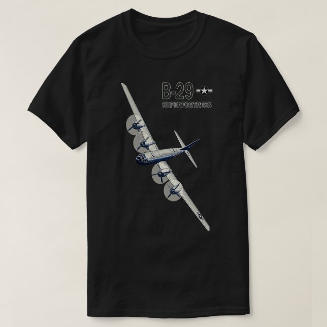 B29 Superfästning WW2-bombare flygplan T Shirt (Design framsida)