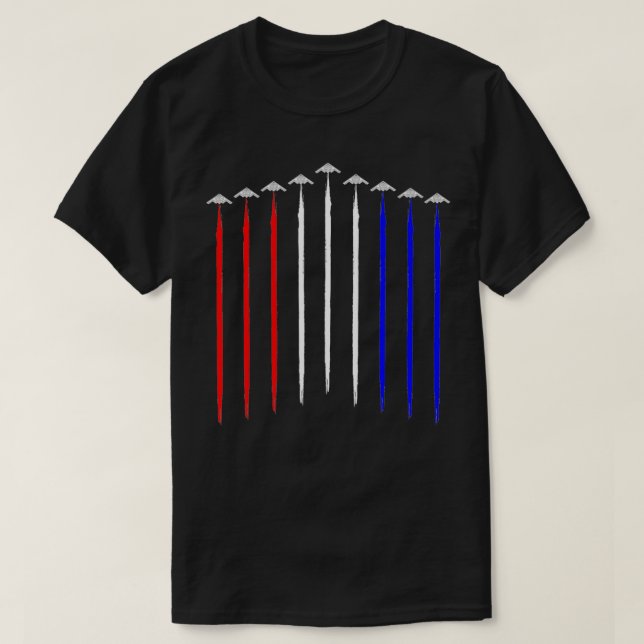 B2 Bomber Squadron Contrails American Flagga Steal T Shirt (Design framsida)