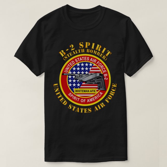 B2 Spirit Stealth Bombflygplan T Shirt (Design framsida)