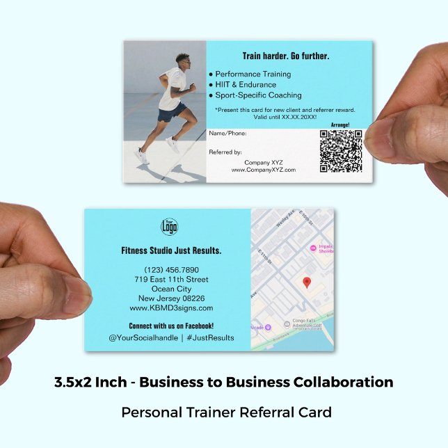 B2B-tjänster QR Code Electrical Blue Black Rabattkort (3.5x2 Inch, B2B Services QR Code Electric Blue Black Referral Card)