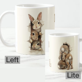 B3 Three Bunnies 3D Illusion Kaffemugg