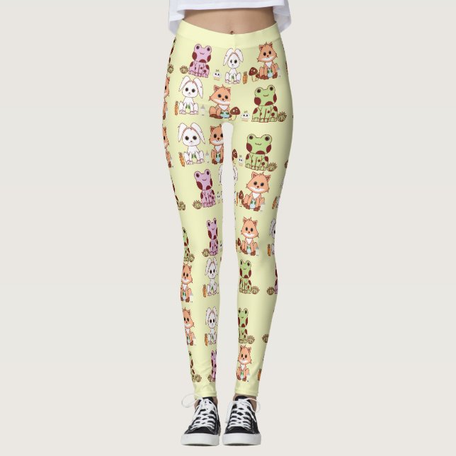B4L | Kawaii inspirerade | ABDL/DDLG gullig |! Leggings (Framsida)