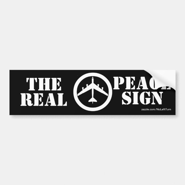 B52 Den verkliga Fredsteckenets stötfångare Bildekal (Framsidan)