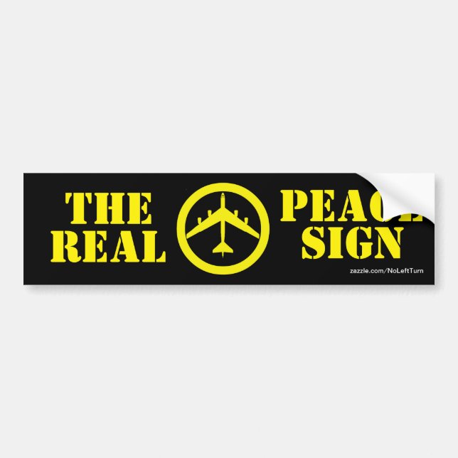 B52 Den verkliga Fredsteckenets stötfångare Bildekal (Framsidan)