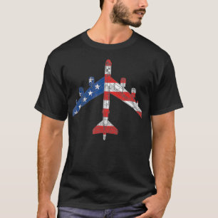 B52 Stratofort Aircraft Schematic American FLA T Shirt