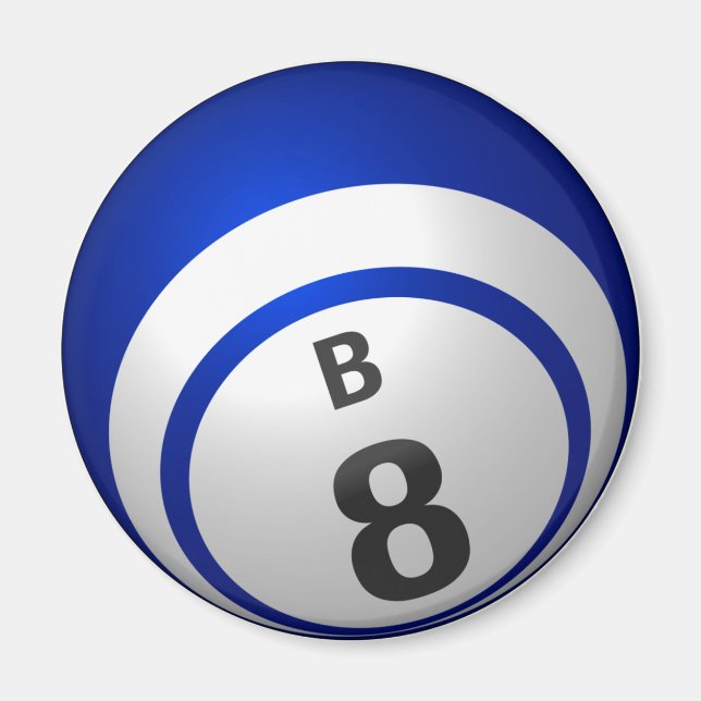 B8 bingo boll magnet (Framsidan)