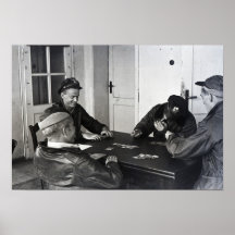 B-17 Bomber-piloter som spelar kort