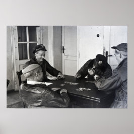 B-17 Bomber-piloter som spelar kort Poster