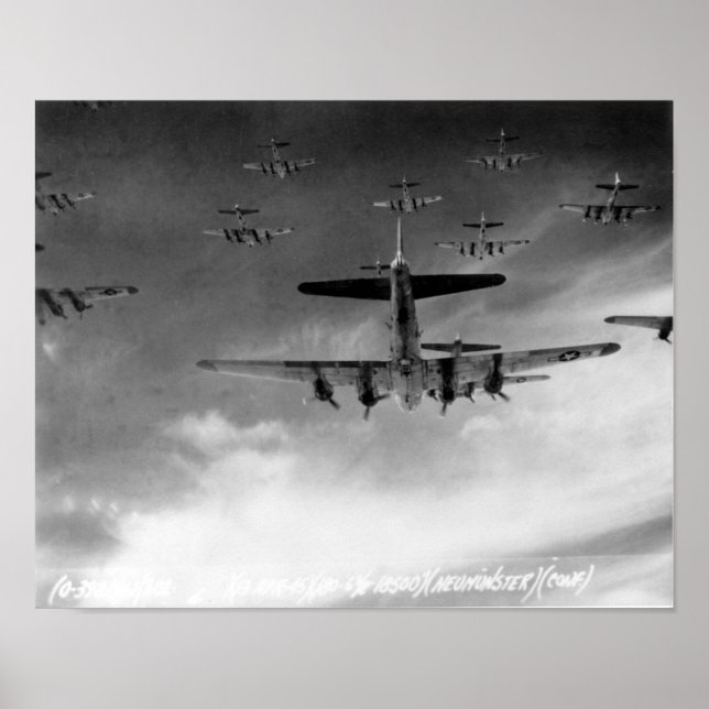 B-17:er i formning över Tyskland Poster (Framsidan)