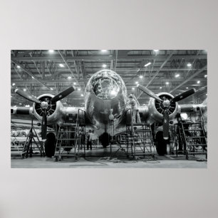 B 17 F Flies Fortress Heavy Bomber - 1942 Poster