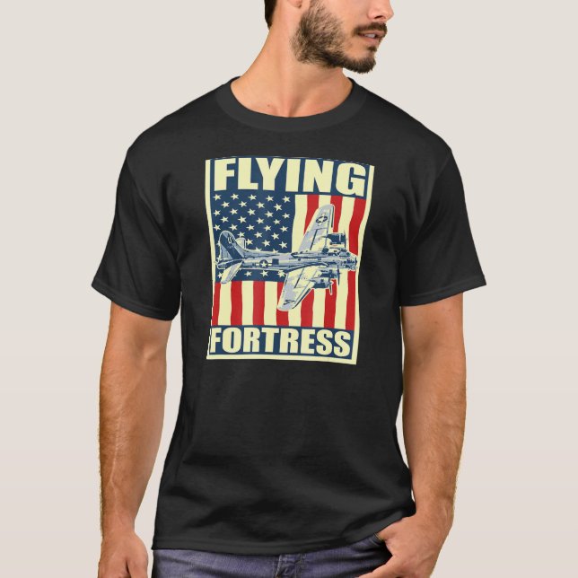 B-17 Flygande fästingflygplan Usaf-bombplan T Shirt (Framsida)