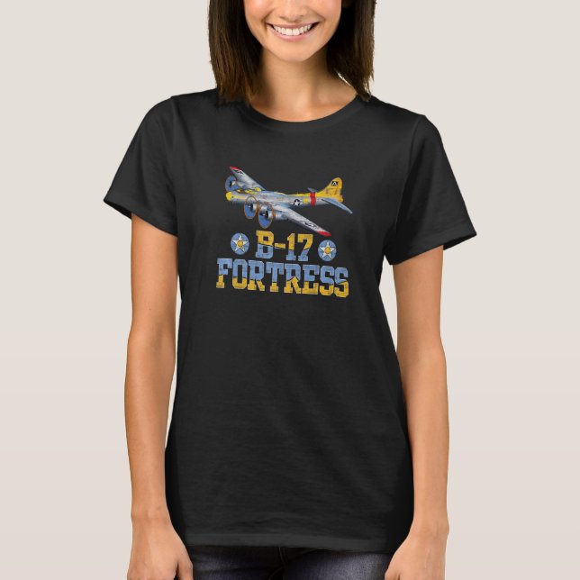 B 17 Flygande fästning Bomber T Shirt (Framsida)