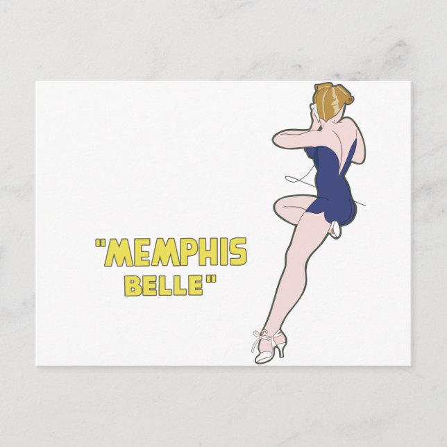 B-17 Flygande fästning Memphis Belle Nose Art Vykort (Framsida)