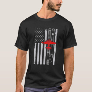 B-17 Flygande fästning-plan Amerikanska Flagga Run T Shirt