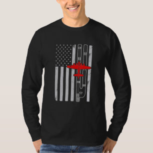 B-17 Flygande fästning-plan Amerikanska Flagga Run T Shirt
