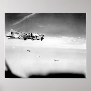 B-17 Flygande fästning som släpper bomber Poster