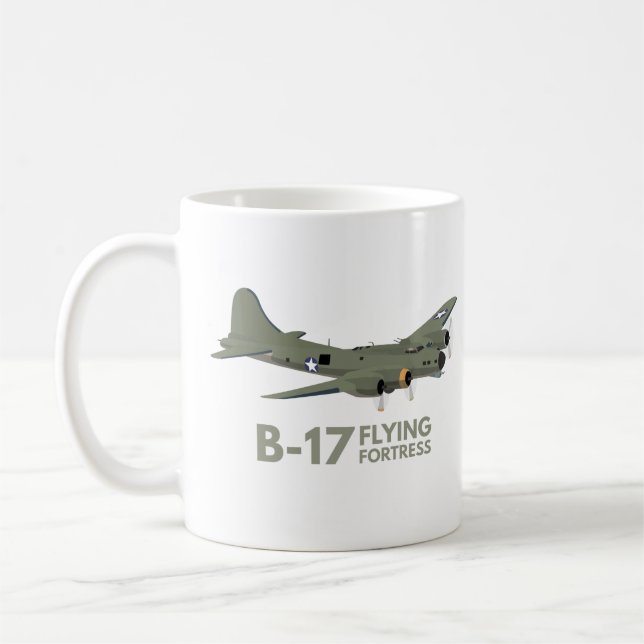 B-17 Flygande fästning WW2 Bomber Kaffemugg (Vänster)