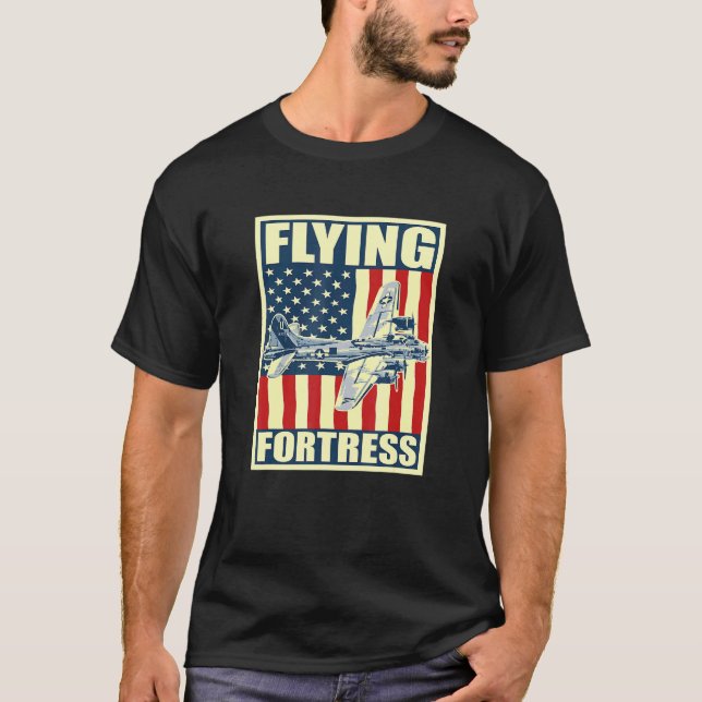 B 17 Flygande fästningsplan Bomber från Usaf-flygp T Shirt (Framsida)