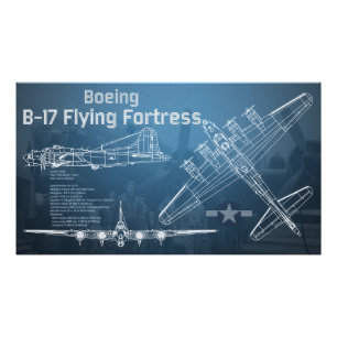 B-17 Flygande fästningsskiss Fototryck