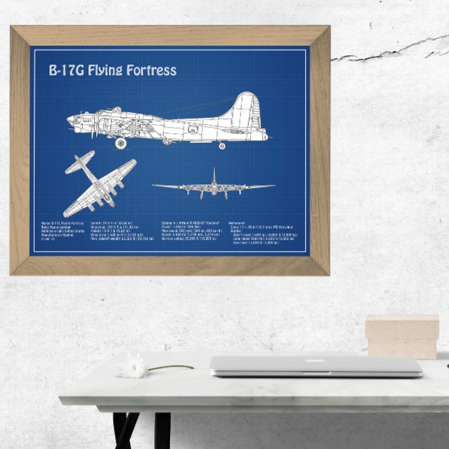 B-17 Flygande Fortetessen - Flygplansritning ABD Fototryck (Skapare uppladdad)