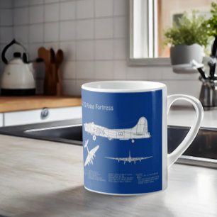 B-17 Flygfästning - Flygplanets plan ABD Kaffemugg
