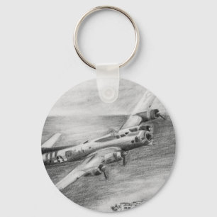 (B-17) Flygfästning Nyckelring