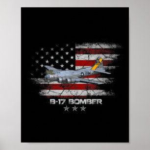 B-17 Flygfästning Världskrig 2 Bomber Warplane W Poster