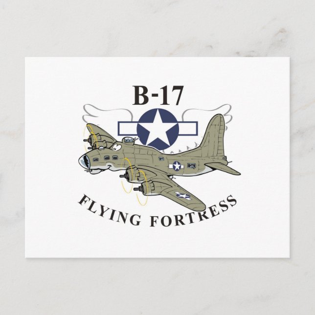 B-17 flygfästning vykort (Framsida)