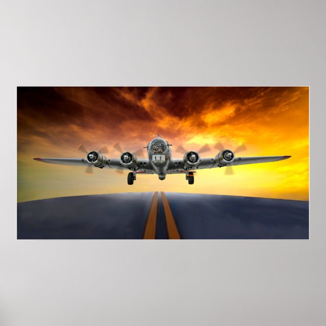 B-17 FLYING FORTRESS TAKEOFF POSTER (Framsidan)