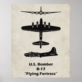 B-17 Poster av flygande fästingflygplan