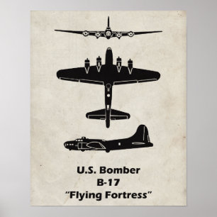 B-17 Poster av flygande fästingflygplan