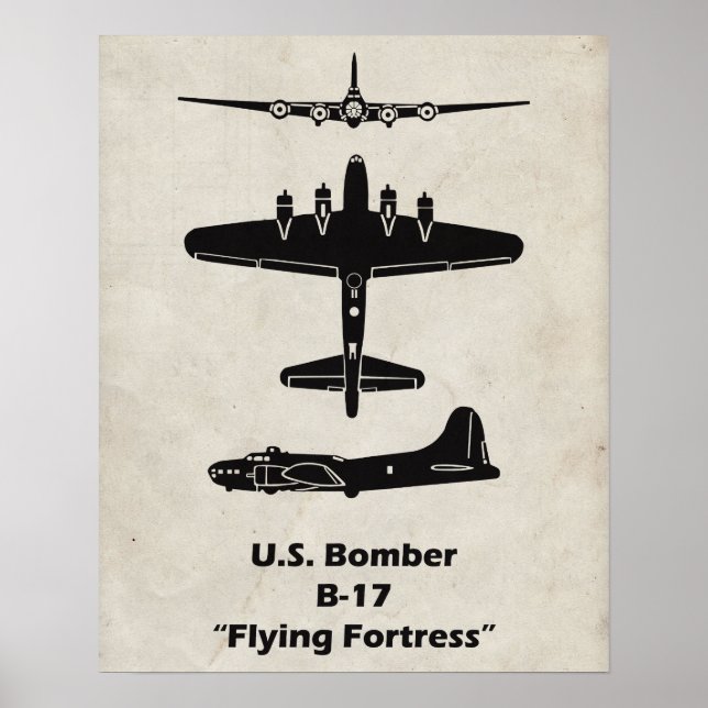 B-17 Poster av flygande fästingflygplan (Framsidan)