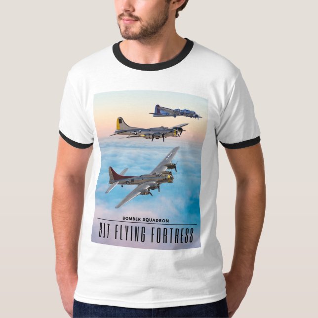 B-17 SQUADRON-SQUADRON-FLODFORTRESS BOMBER T SHIRT (Framsida)